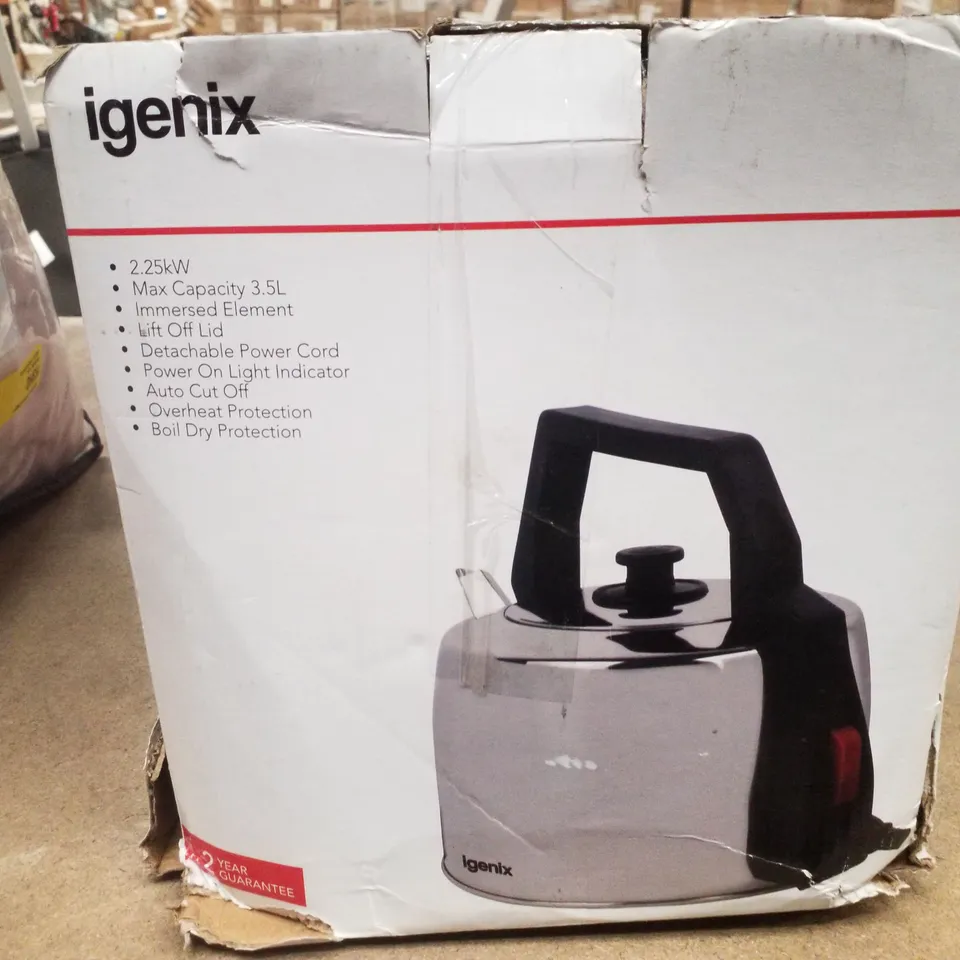 BOXED IGENIX STAINLESS STEEL 3.5L CORDED TRADITIONAL KETTLE