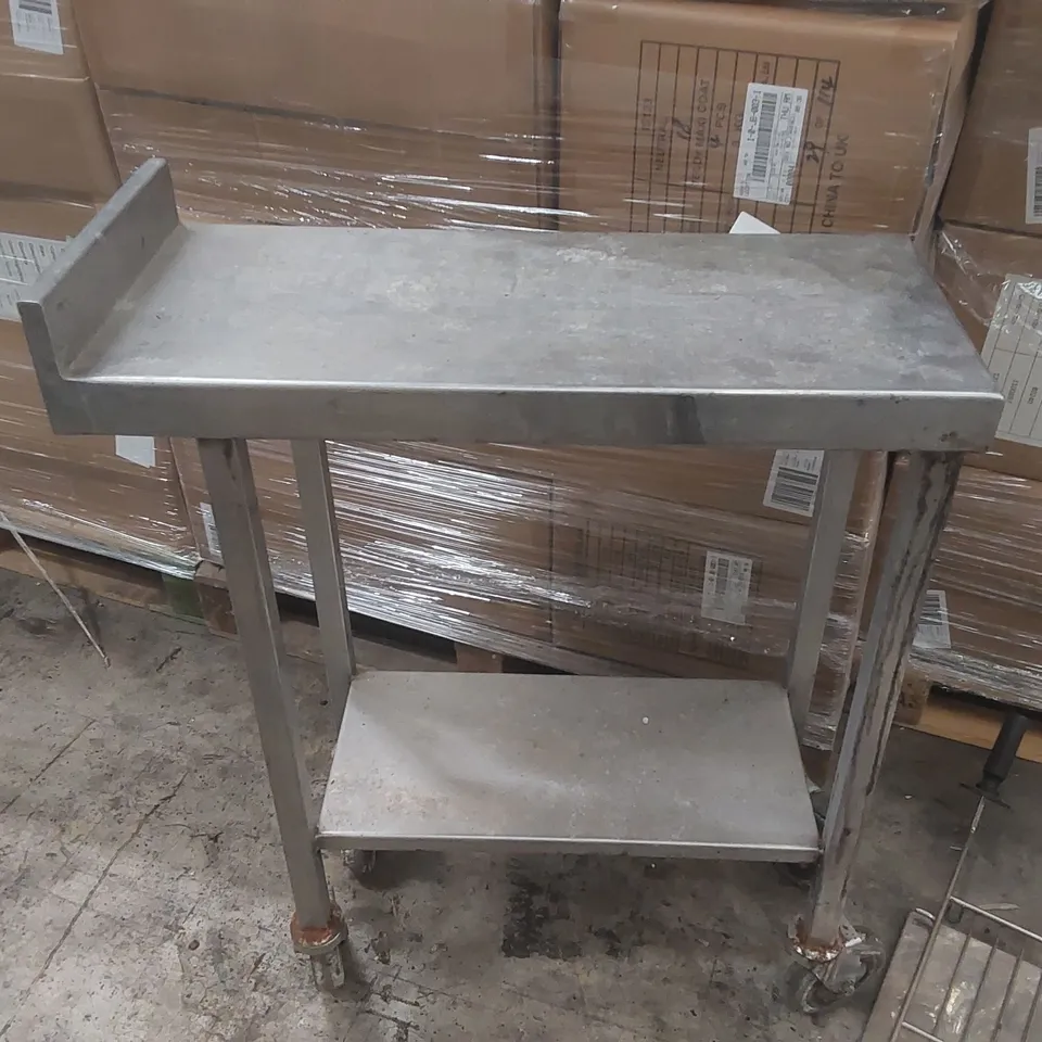 2x COMMERCIAL CATERING ITEMS: STAINLESS STEEL TROLLEY AND GRILL PART