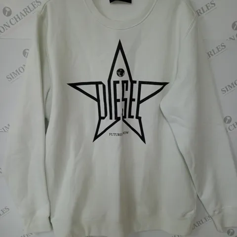 DIESEL WHITE CREW JUMPER - L