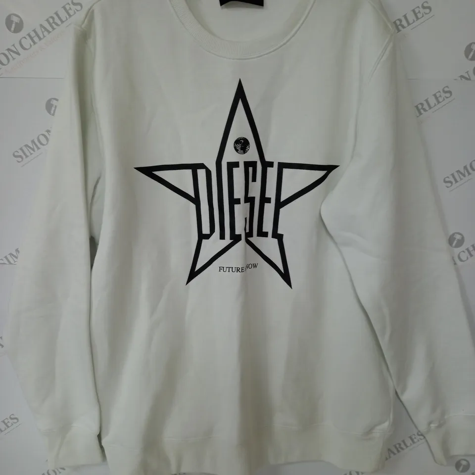 DIESEL WHITE CREW JUMPER - L