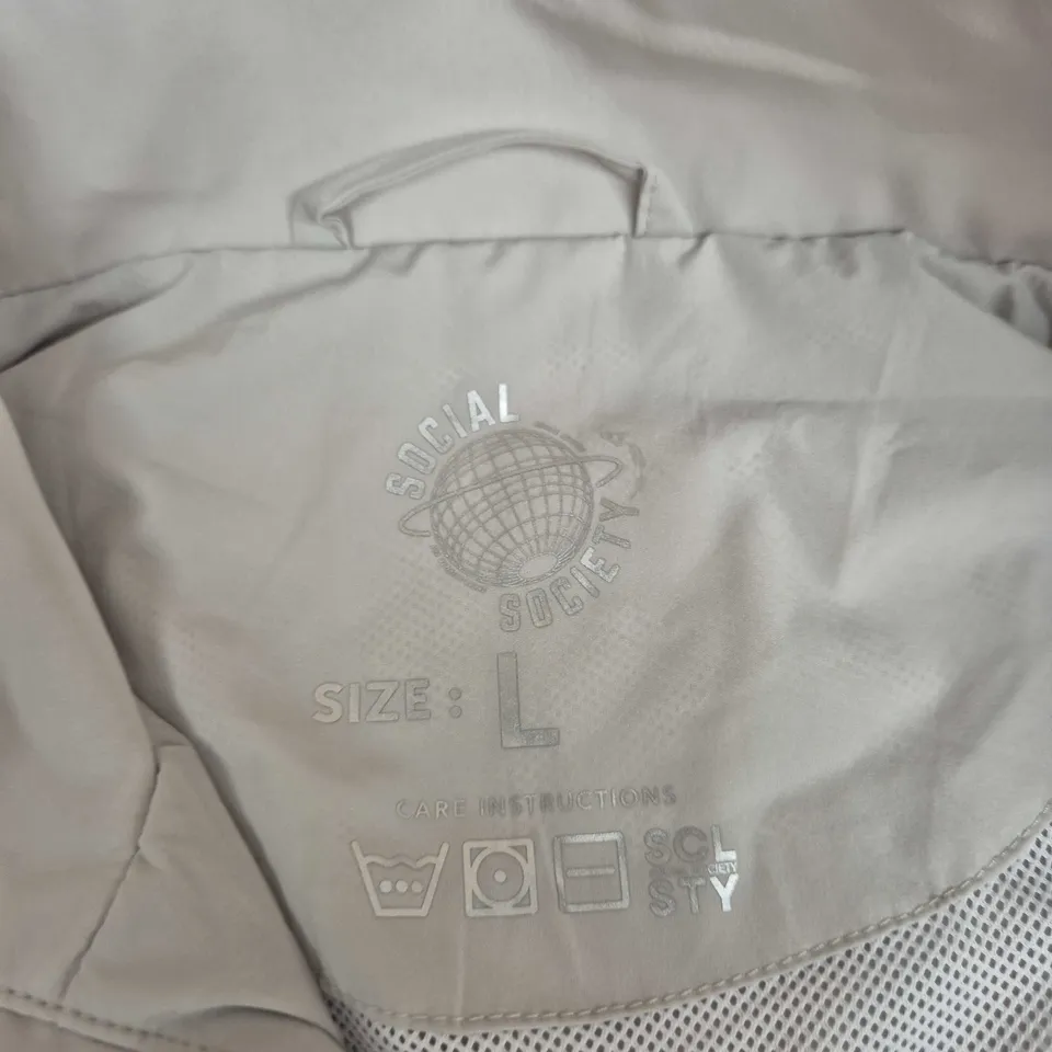 SOCIAL SOCIETY JACKET – GREY WINDBREAKER, SIZE L