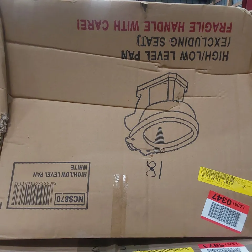 BOXED HIGH LEVEL CISTERN B FITTING PAN - WHITE