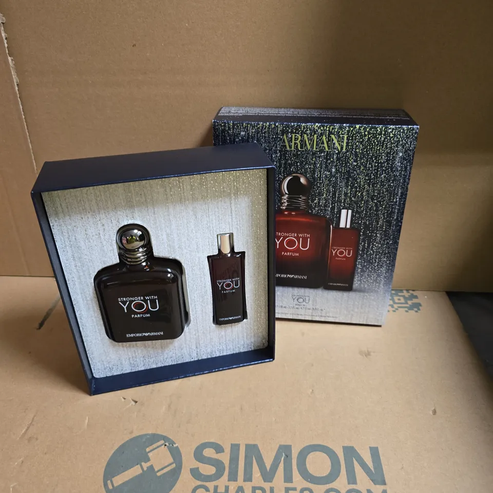 EMPORIO ARMANI STRONGER WITH YOU PARFUM 100ML & TRAVEL SIZE 15ML 