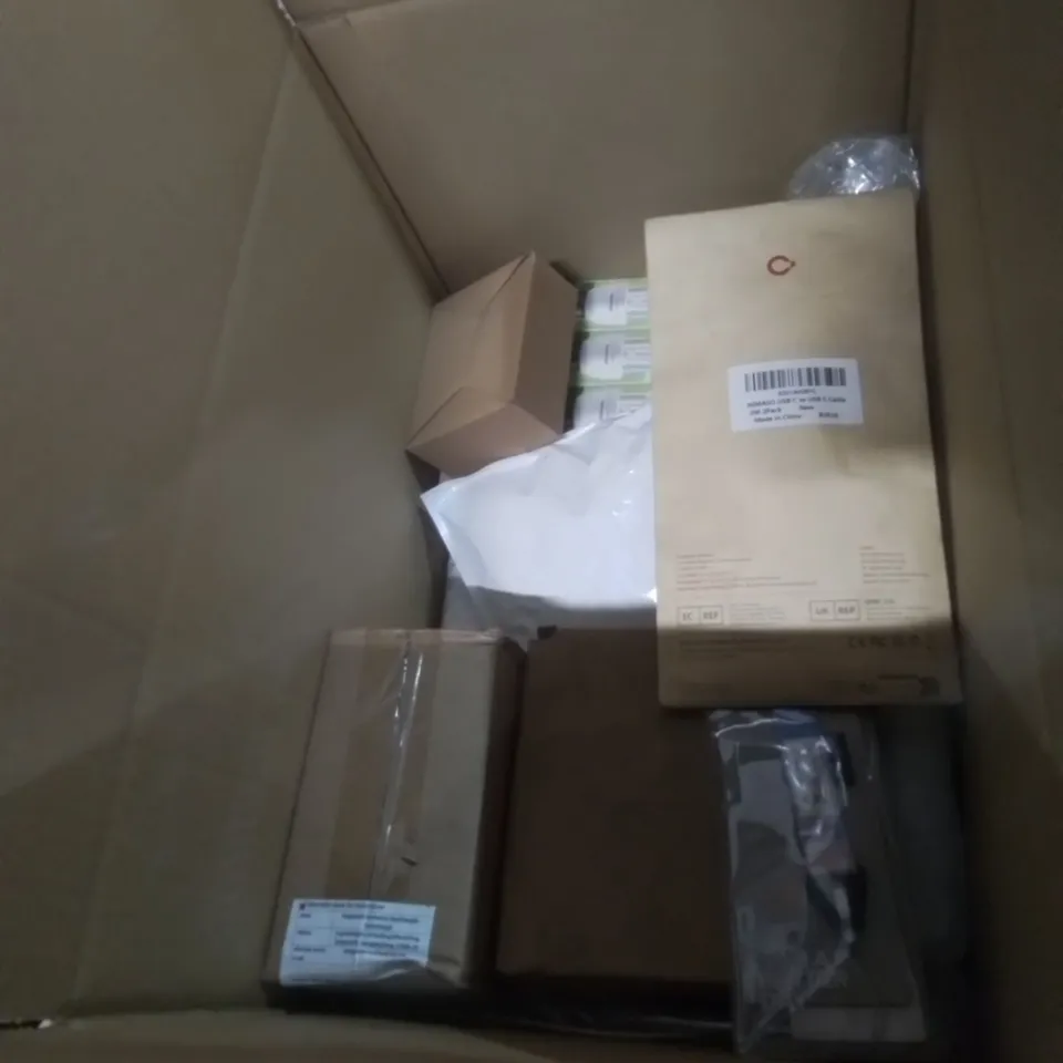 BOX OF ASSORTED ELECTRICAL GOODS;