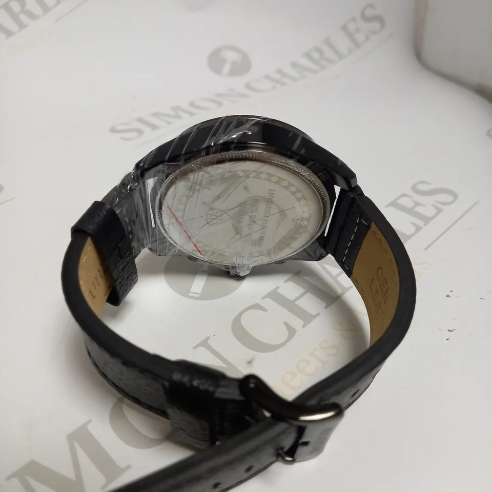 MEN’S RUCKSTUHL COCKPIT R150 WATCH – MULTI FUNCTION SUB DIALS – BLACK CASE – 3ATM WATER RESISTANT – GENUINE LEATHER STRAP