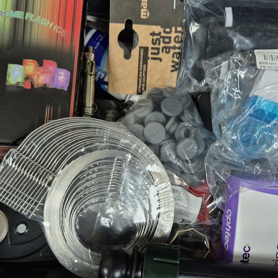 APPROXIMATELY 10 ASSORTED HOUSEHOLD ITEMS TO INCLUDE FIX ALL HYBRID POLYMER, MARES TITANIUM/CERAMIC LINE CUTTER, ETC
