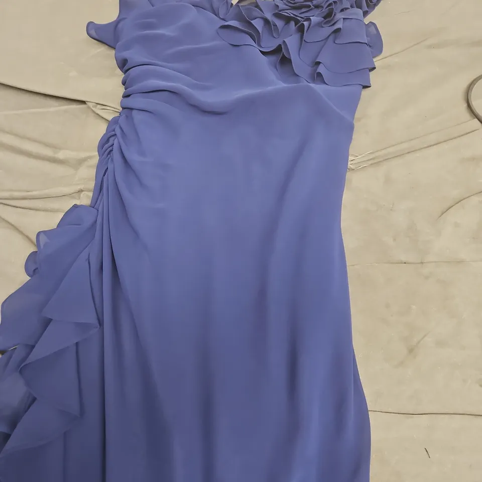 PEARCE FIONDA WOMEN'S BLUE RUCHED DRESS - UK SIZE 10