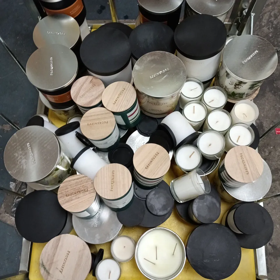 CAGE OF APPROXIMATELY 50 ASSORTED CANDLES IN VARIOUS SCENTS - COLLECTION ONLY