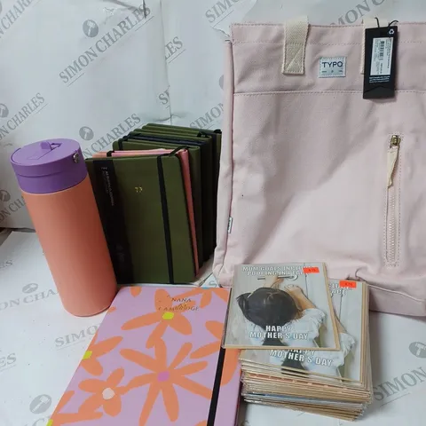 APPROXIMATELY 9 COTTON ON ITEMS INCLUDING CARDS FOR DIFFERENT OCCASIONS, 1 A4 AND 5 A5 NOTEBOOKS, PALE PINK BACKPACK