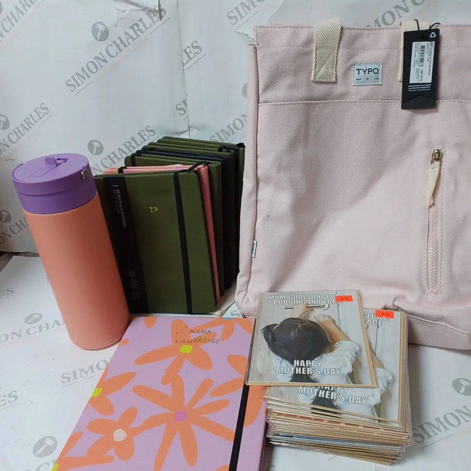 APPROXIMATELY 9 COTTON ON ITEMS INCLUDING CARDS FOR DIFFERENT OCCASIONS, 1 A4 AND 5 A5 NOTEBOOKS, PALE PINK BACKPACK