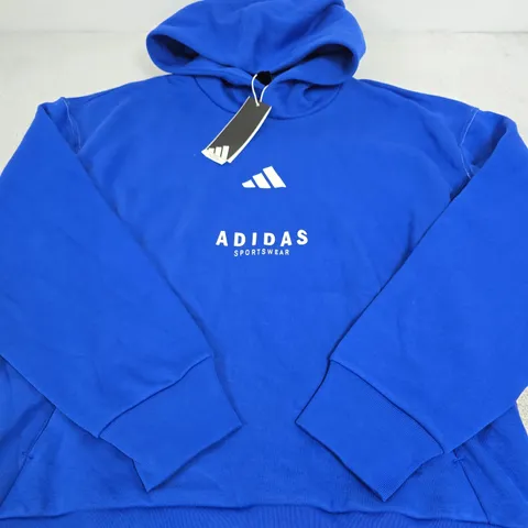 ADIDAS SPORTSWEAR BLUE HOODIE - SIZE L
