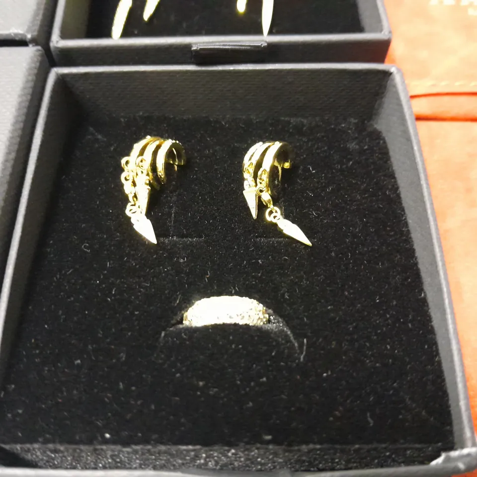 LOT OF 2 AARIA LONDON JEWELLERY ITEMS INCLUDES EARRINGS AND EARRINGS AND RING