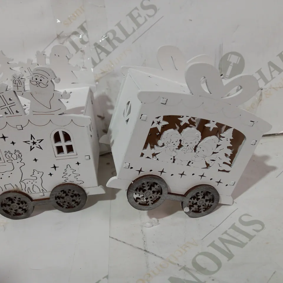 HOME REFLECTIONS PRE-LIT WOODEN WHITE TRAIN DECOR