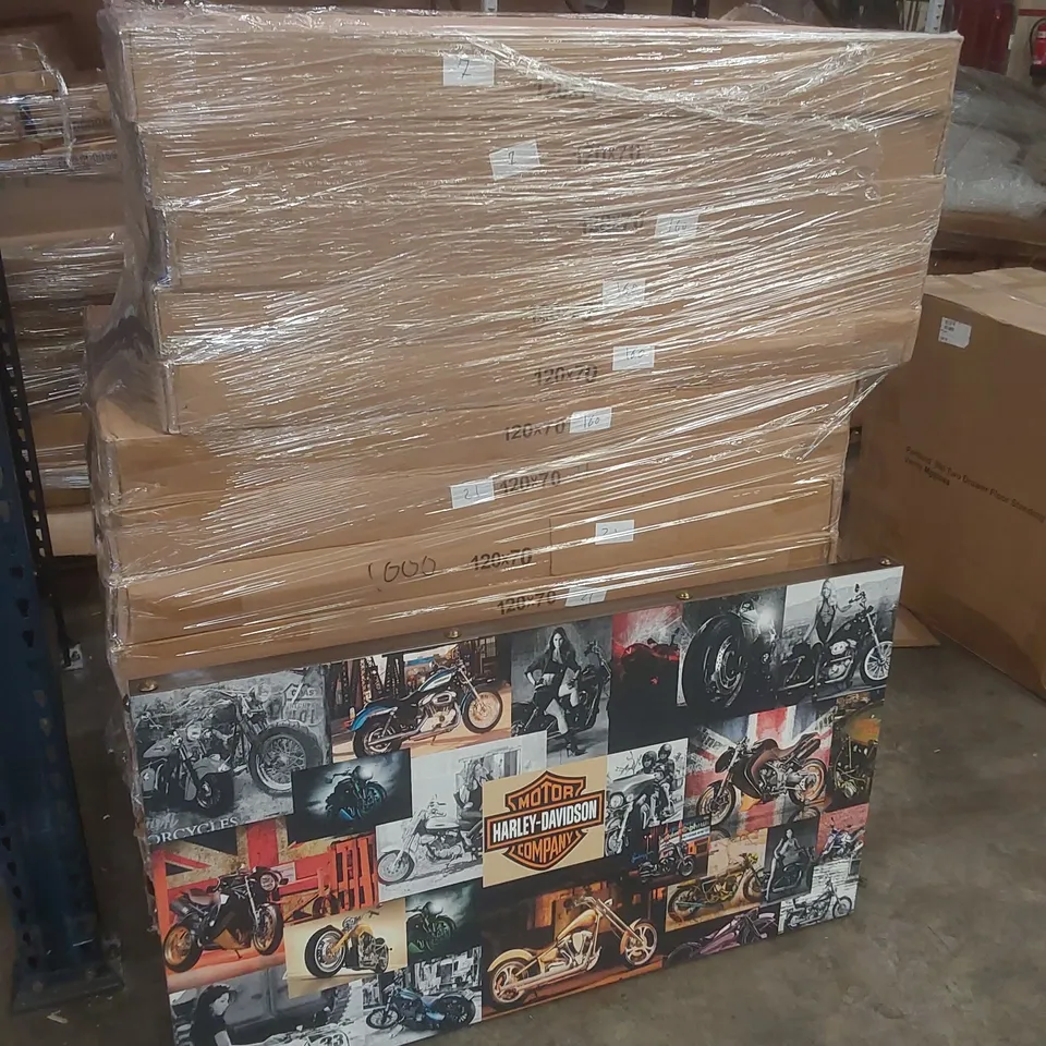 APPROX 28 X ASSORTED BRAND NEW BOXED DESIGNER TABLE TOPS - DESIGNS AND COLOURS MAY VARY // SIZES: 120 X 70cm // 14 BOXES - 2 TOPS PER BOX