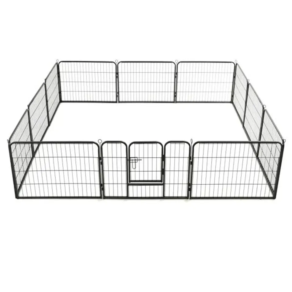 BOXED 12 PANEL STEEL PET BARRIER WITH DOOR