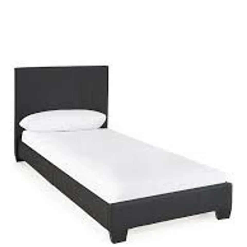 BOXED ELLIS FAUX LEATHER SINGLE BEDFRAME- BLACK RRP £109