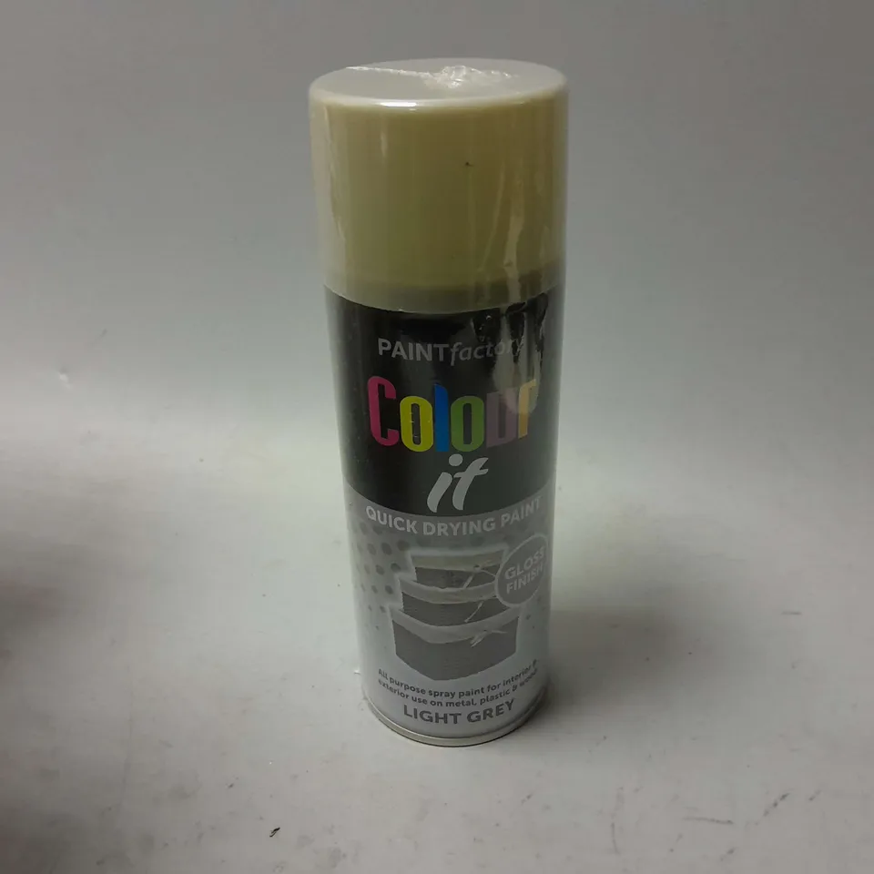12 PAINTFACTORY COLOUR IT QUICK DRYING PAINT LIGHT GREY - COLLECTION ONLY