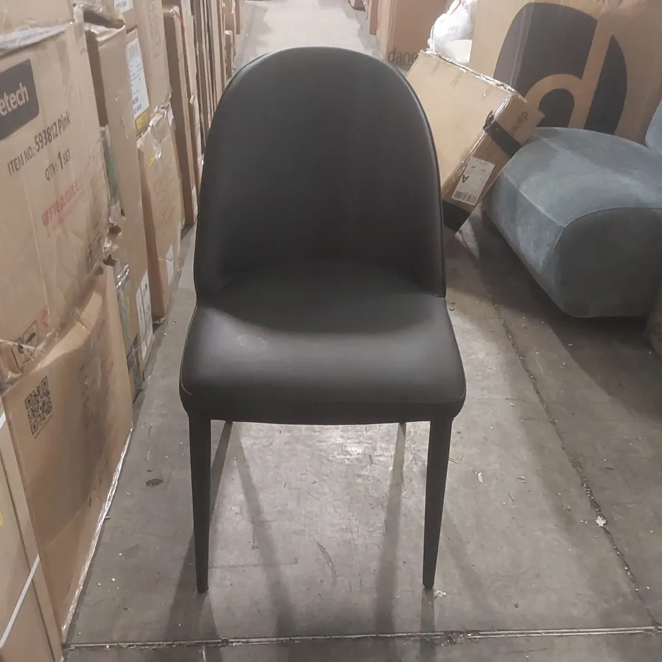 DANETTI SAYLOR BLACK FAUX LEATHER DINING CHAIR