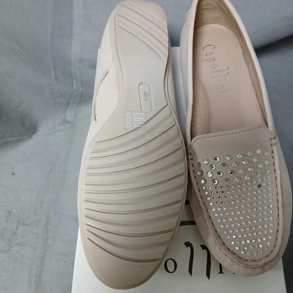 CAPOLIN ALLEGRA STONE NUBUCK SLIP-ON SHOES – UK 7.5 (EU 40.5) – WOMEN'S