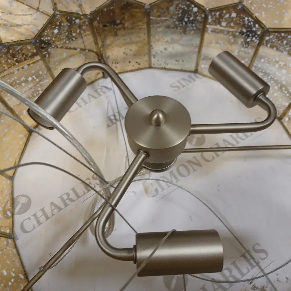 JOHN LEWIS ROMY MIRRORED GLASS PENTAGON LIGHT FITTING 