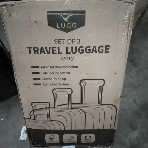 BOXED LUGG TRAVEL LUGGAGE HARDSHELL SUITCASE - IVORY 