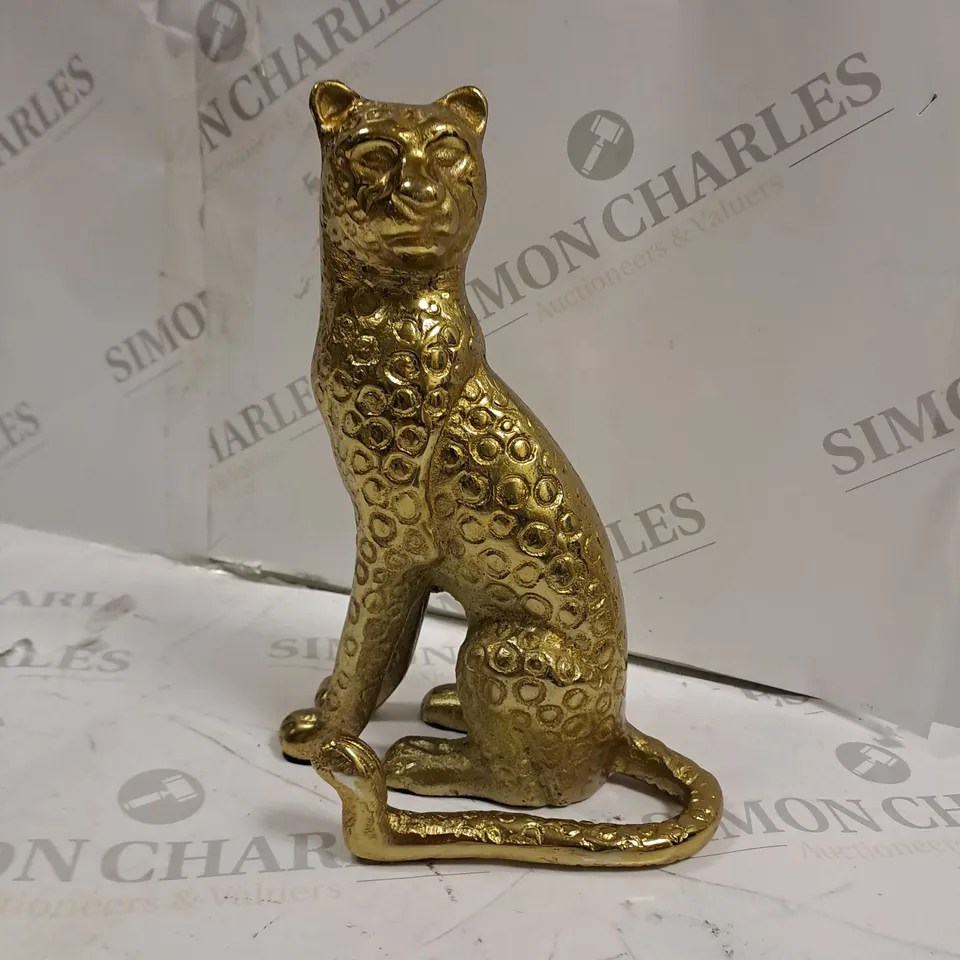 BOXED HOUSE OF FRASER BIBA CHEETA ORNAMENT - GOLD CARLY 