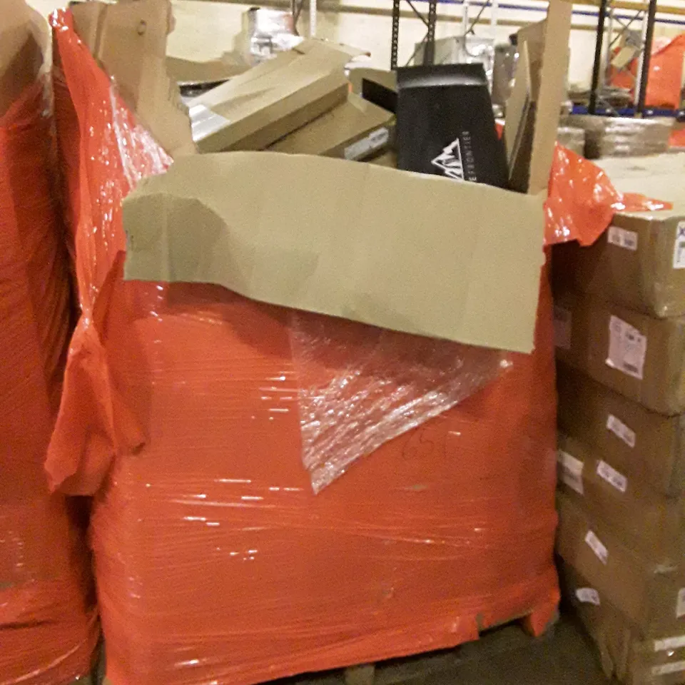 PALLET CONTAINING ASSORTED HOUSEHOLD PRODUCTS INCLUDING TOILET SEAT, MAGAZINES, PLANT-BASED CHOCOLATE, PROTIEN BARS, PORTABLE CART ETC 