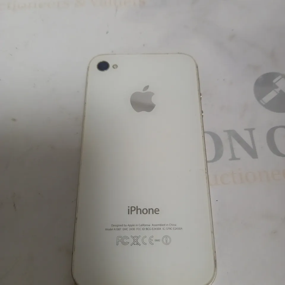 APPLE IPHONE WHITE MODEL A1387