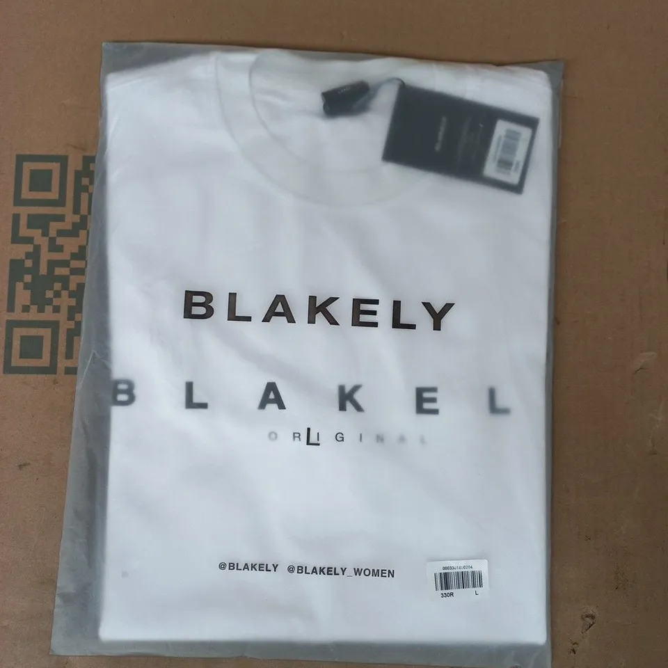BAGGED BLAKELY WOMENS CREW-NECK TOP IN WHITE SIZE LARGE