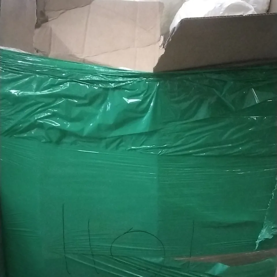 PALLET OF ASSORTED ITEMS INCLUDING METAL END TABLE, DOUBLE SIZE AIR MATTRESS, BALL BEARING SLIDE, WORKOUT RESISTANCE WHEEL, STAMFORD MIRROR 