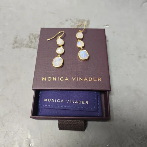 BOXED MONICA VINADER GOLDEN DANGLE EARRINGS