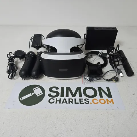 SONY PLAYSTATION VR (PSVR) HEADSET WITH TWO MOVE CONTROLLERS AND PROCESSING UNIT