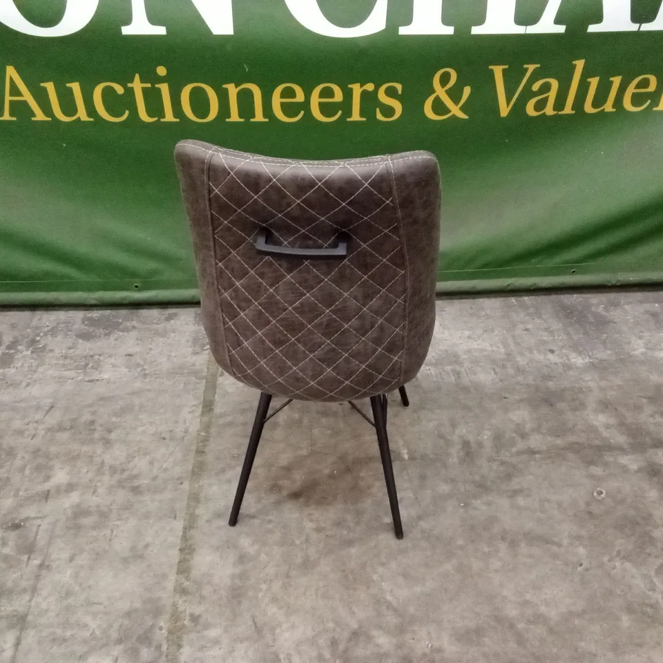 EMERSON DINING CHAIR IN GREY LEATHER