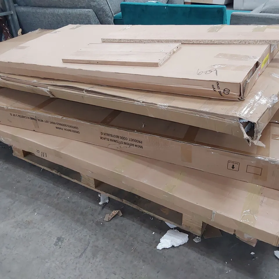 PALLET OF ASSORTED BOXED FURNITURE PARTS 