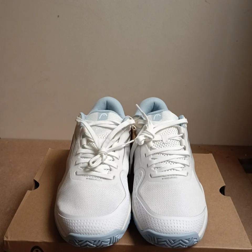 BOXED PAIR OF HEAD SPRINT EVO 4.0 WOMEN’S RUNNING SHOES – WHITE/LIGHT BLUE, UK 7