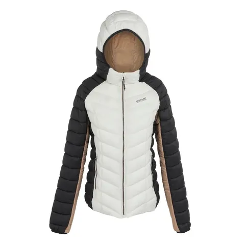 BRAND NEW REGATTA WOMEN’S DALENT HOODED PUFFER IN BLACK/BLANCDEBLANC - SIZE 20