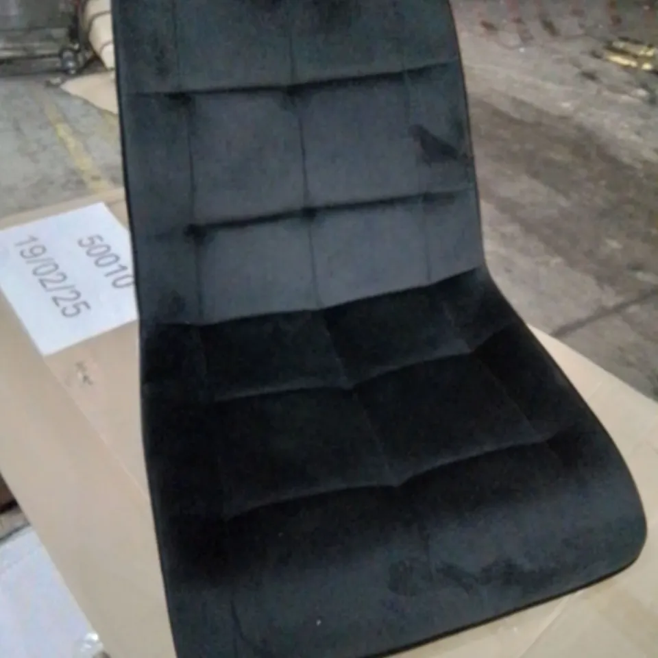 BOXED BLACK VELVET DINING CHAIRS