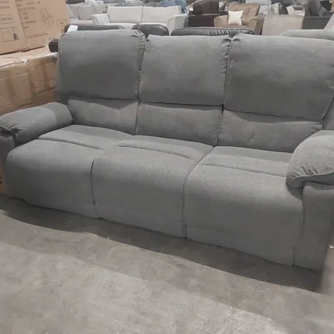 QUALITY DESIGNER 3 SEATER FABRIC UPHOLSTERED MANUAL RECLINER SOFA