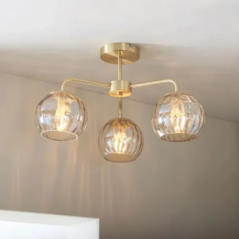 BOXED VOGUE ARKOMA 3 LIGHT SEMI FLUSH CEILING LIGHT