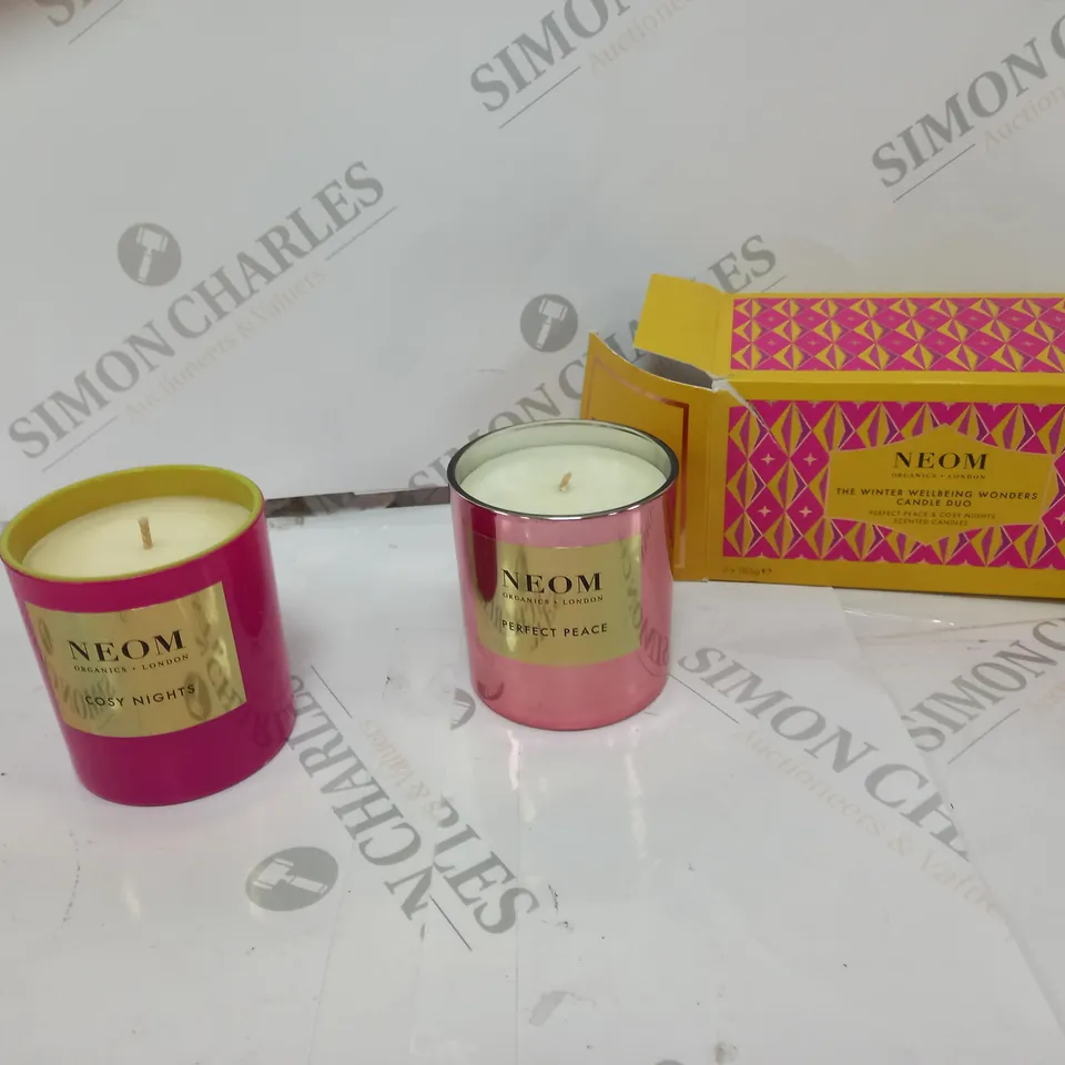 TWO CHRISTMAS THEMED CANDLES WINTER WELLBEING DUO 
