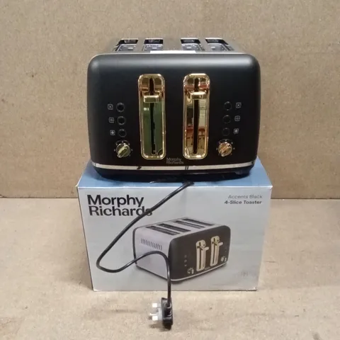 BOXED MORPHY RICHARDS 4-SLICE TOASTER - ACCENTS BLACK