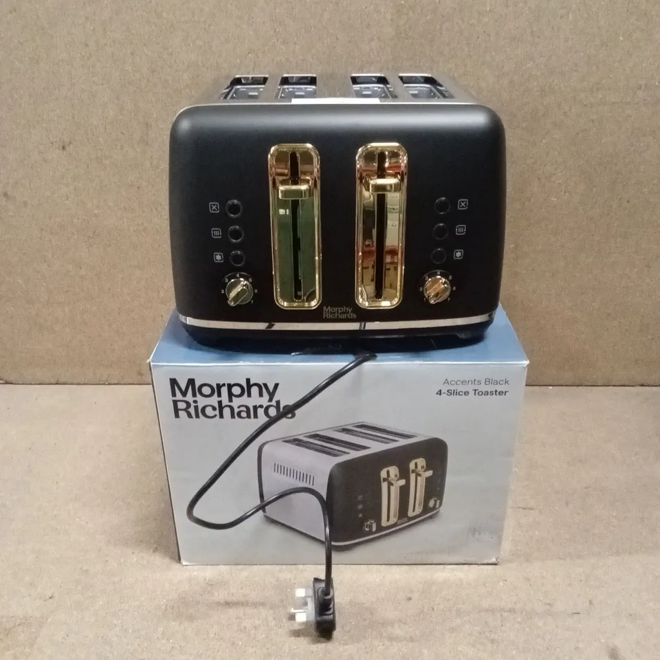 BOXED MORPHY RICHARDS 4-SLICE TOASTER - ACCENTS BLACK