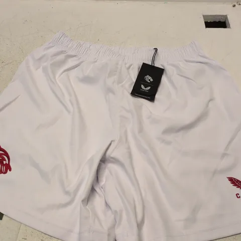 LEICESTER TIGERS CASTORE WHITE SHORTS β UK L