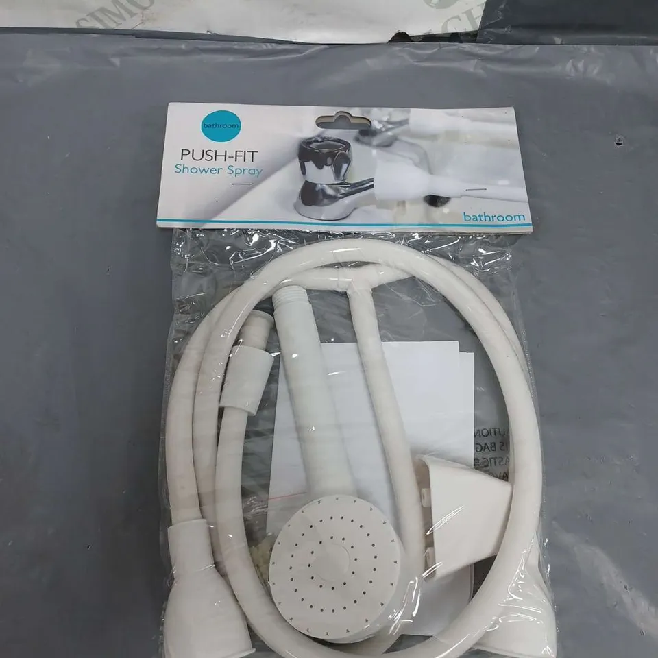 LOT OF 12 PUSH FIT SHOWER SPRAY WHITE