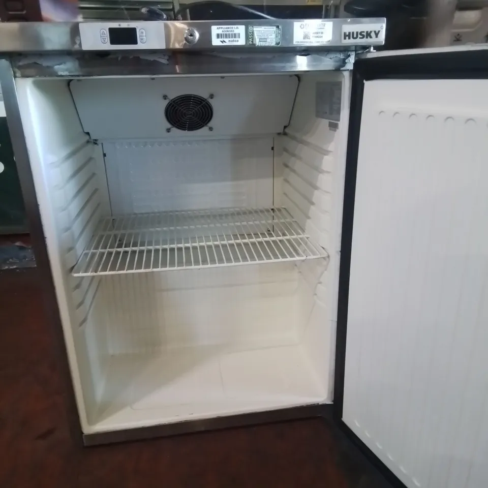 STAINLESS STEEL COMMERCIAL HUSKY UNDERCOUNTER 145LITRE FRIDGE, MODEL HUS-SS1-HY,