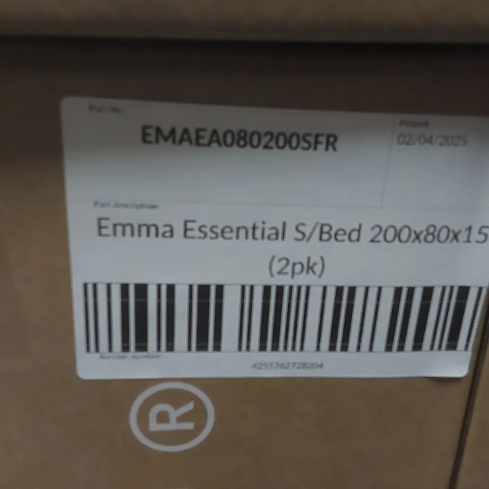 BRAND NEW BOXED EMMA ESSENTIAL MATTRESS - 2 CO-PACKED 80X200 MATTRESSES - FR