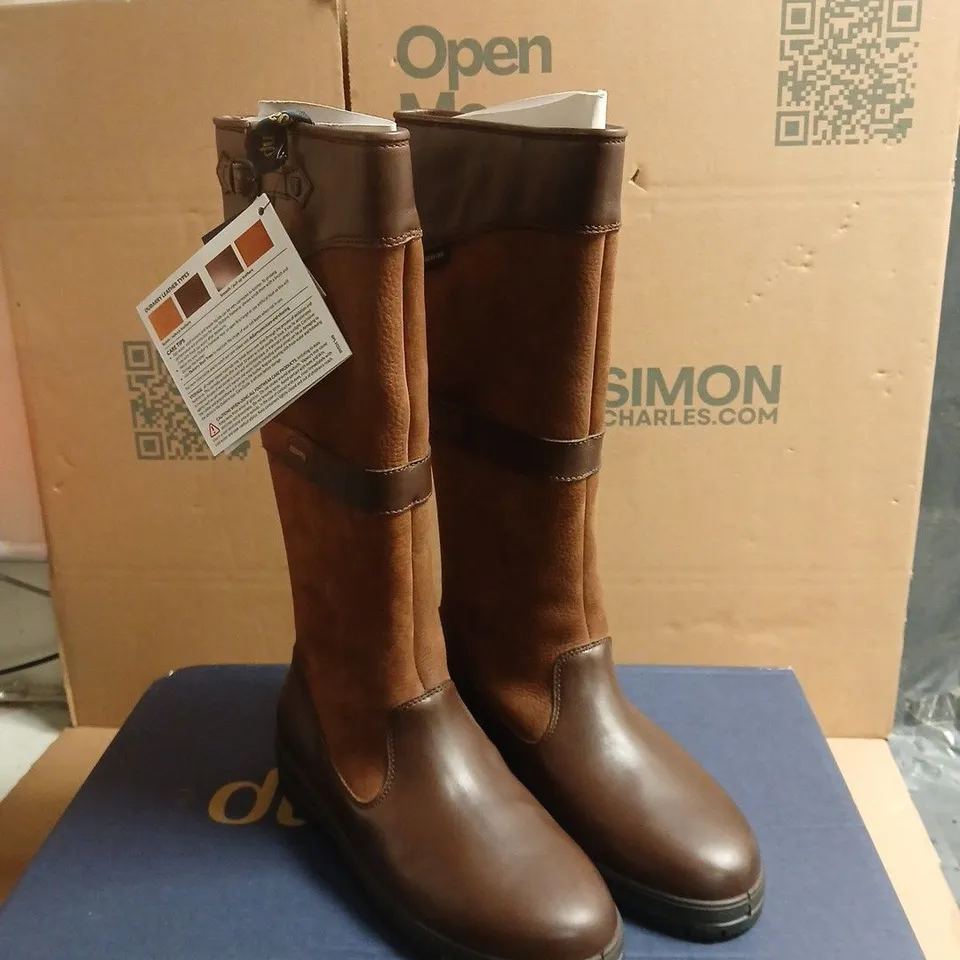 DUBARRY OF IRELAND KNEE-HIGH LEATHER BOOTS – BROWN, GORE-TEX WATERPROOF BOXED SIZE EU 42