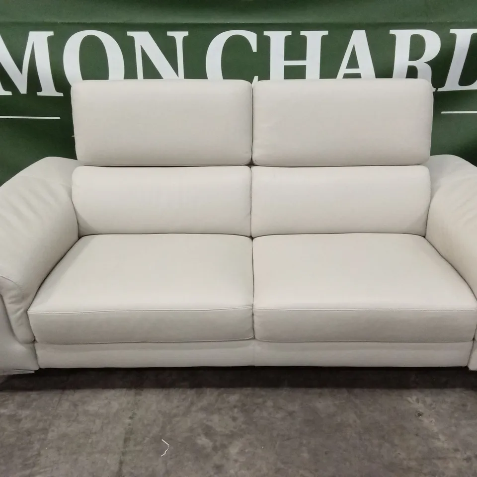QUALITY DESIGNER ITALIAN MADE FLAVIO 3 SEATER SOFA - SAND LEATHER