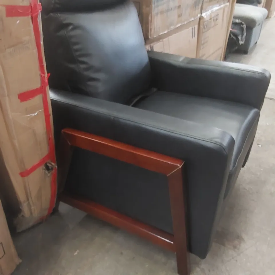 QUALITY DESIGNER FAUX LEATHER PUSH-BACK RECLINING ARM CHAIR