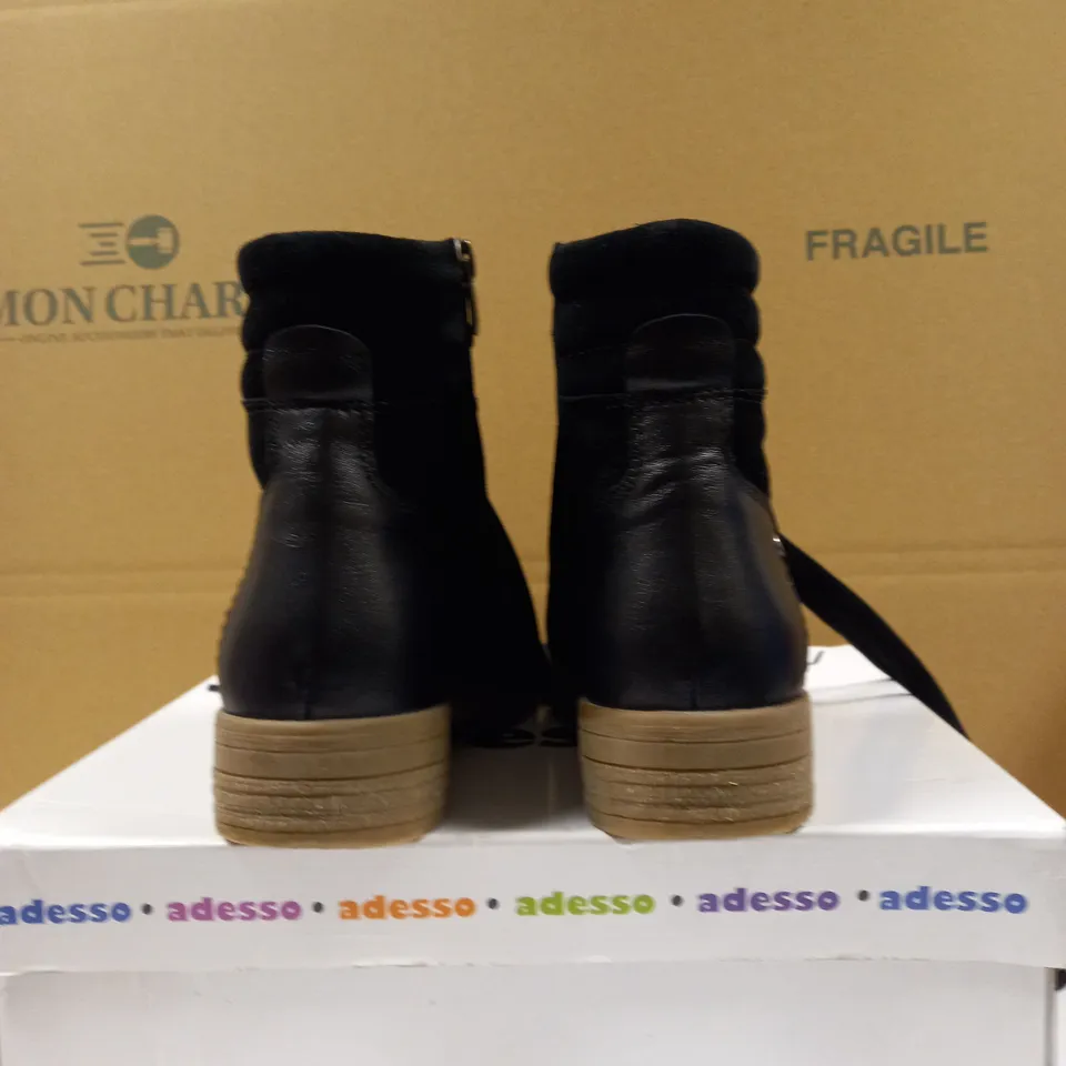 ADESSO BLACK SUED BOOTS SIZE 4